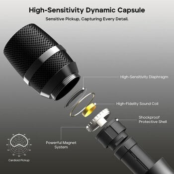 Bezdrôtový set Tribit Dual Wireless Microphone Bezdrôtový set 2402 MHz - 2480 MHz - 8