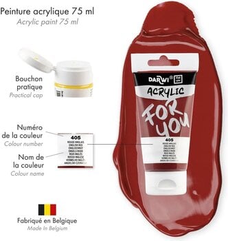 Akrylová farba Darwi Dfy Akrylová farba English Red 75 ml 1 ks - 3