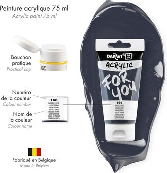 Akryylimaali Darwi Dfy Akryylimaali Payne's Gray 75 ml 1 kpl - 3