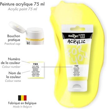 Akrilna boja Darwi Dfy Akrilna boja Neon Yellow 75 ml 1 kom - 3