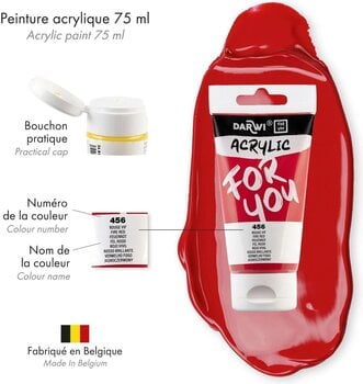 Akryylimaali Darwi Dfy Akryylimaali Fire Red 75 ml 1 kpl - 3