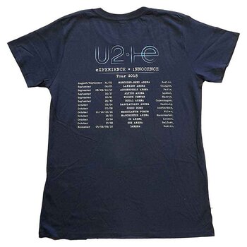 T-Shirt U2 I+E 2018 Tour Dates (Back Print & Ex-Tour) Navy Blue L Ladies T-Shirt - 2