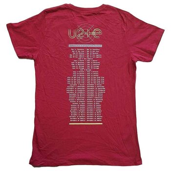 Marškinėliai U2 I+E 2015 Tour Dates (Back Print & Ex-Tour) Maroon Red S Marškinėliai - 2