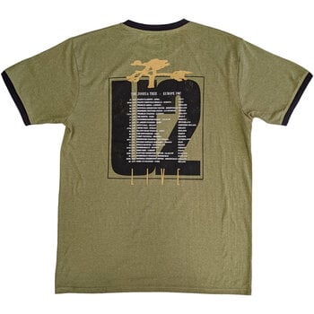 Риза U2 Joshua Tree Europe 1987 (Back Print) Ringer Green S Риза - 2