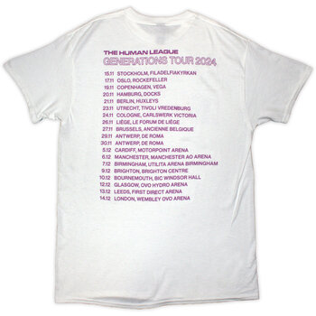 T-Shirt The Human League Generations Tour '24 Photo (Back Print & Ex-Tour) White XL T-Shirt - 2