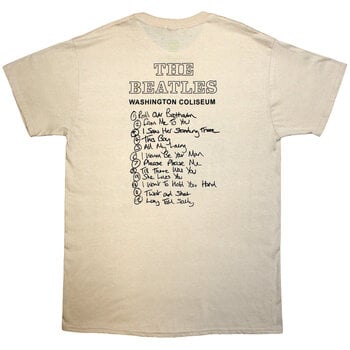 T-Shirt The Beatles Washington '64 Promo & Setlist (Back Print) Sand S T-Shirt - 2