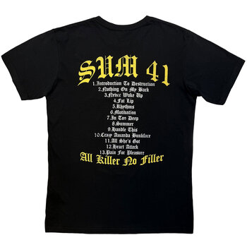 T-Shirt Sum 41 All Killer No Filler Tracklist (Back Print) Carbon Black M T-Shirt - 2