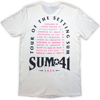 T-Shirt Sum 41 Tour '24 Pink Skull (Back Print & Ex-Tour) Natural 2XL T-Shirt - 2