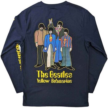 T-Shirt The Beatles Yellow Submarine Band (Back & Sleeve Print) Navy Blue 2XL T-Shirt - 2