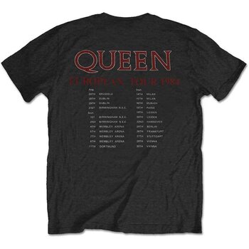 Camiseta de manga corta Queen European Tour 1984 (Back Print) Black S Camiseta de manga corta - 2