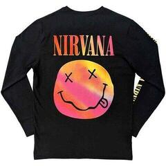 T-Shirt Nirvana Gradient Happy Face (Back & Sleeve Print) Black 2XL T-Shirt - 1