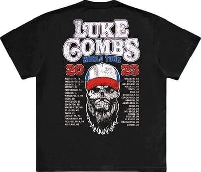 Marškinėliai Luke Combs Tour '23 Skull (Back Print & Ex-Tour) Black S Marškinėliai - 2