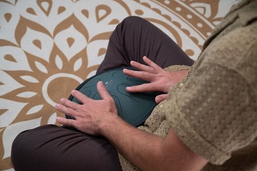 Tongue Drum Meinl Compact Steel 10" B Minor 432Hz Dark Green Tongue Drum - 9