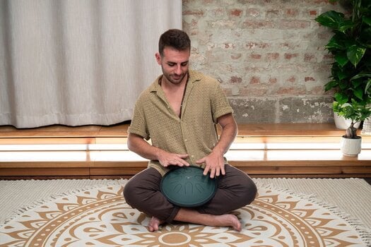 Tongue Drum Meinl Compact Steel 10" B Minor 432Hz Dark Green Tongue Drum - 10