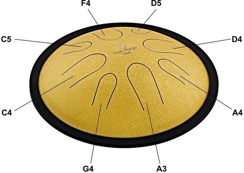 Tongue Drum Meinl Compact Steel 10" D Minor 432Hz Gold Tongue Drum - 5