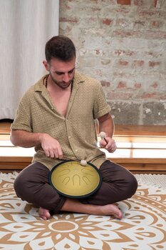 Tongue Drum Meinl Compact Steel 10" D Minor 432Hz Gold Tongue Drum - 8