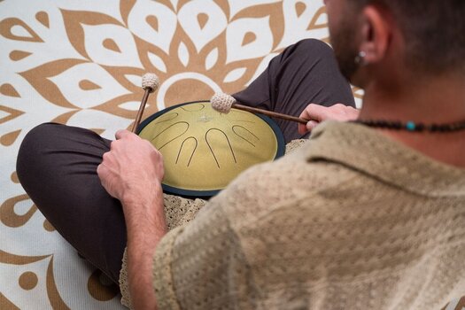 Tongue Drum Meinl Compact Steel 10" D Minor 432Hz Gold Tongue Drum - 9