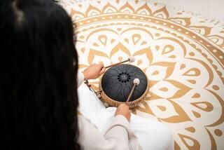 Tongue Drum Meinl Medium Octave Steel 10" B Minor 432Hz Black Tongue Drum - 7