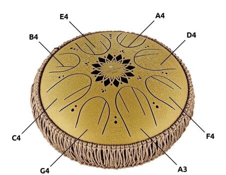 Tongue Drum Meinl Medium Octave Steel 10" C Major 432Hz Gold Tongue Drum - 4