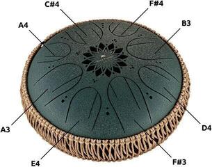 Tongue Drum Meinl Medium Octave Steel 10" F# Minor 432Hz Dark Green Tongue Drum - 3