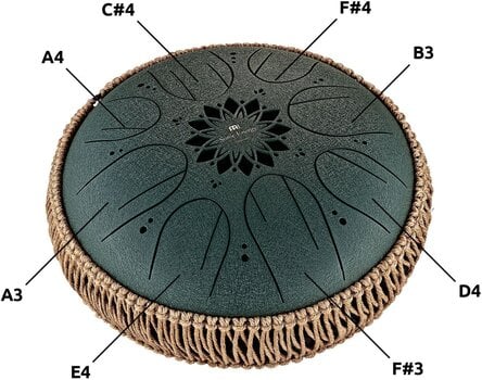 Tongue Drum Meinl Medium Octave Steel 10" F# Minor 432Hz Dark Green Tongue Drum - 4