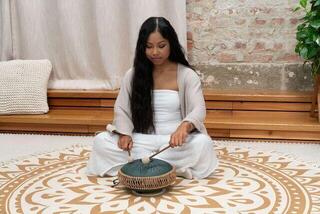 Tongue Drum Meinl Medium Octave Steel 10" F# Minor 432Hz Dark Green Tongue Drum - 5