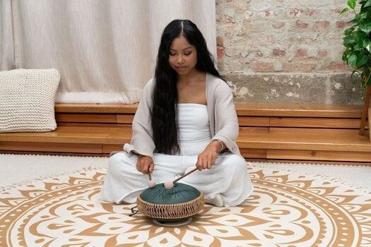 Tongue Drum Meinl Medium Octave Steel 10" F# Minor 432Hz Dark Green Tongue Drum - 6