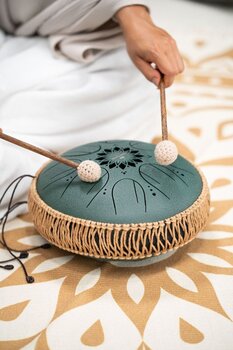 Tongue Drum Meinl Medium Octave Steel 10" F# Minor 432Hz Dark Green Tongue Drum - 7