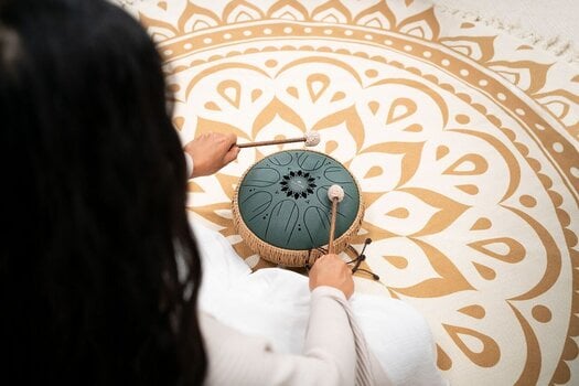 Tongue Drum Meinl Medium Octave Steel 10" F# Minor 432Hz Dark Green Tongue Drum - 8