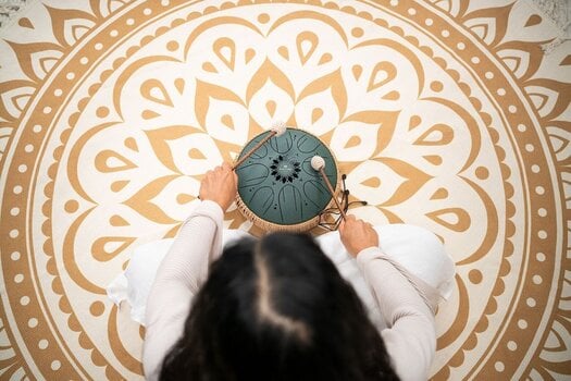 Tongue Drum Meinl Medium Octave Steel 10" F# Minor 432Hz Dark Green Tongue Drum - 9