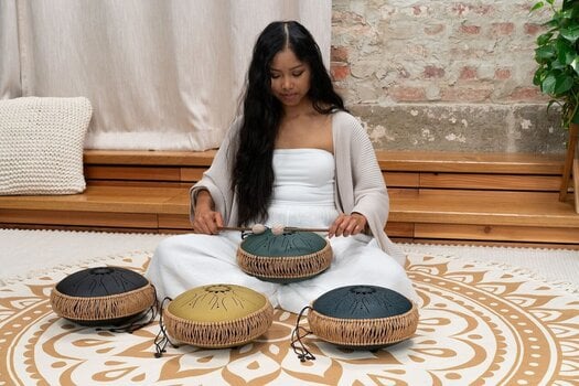 Tongue Drum Meinl Medium Octave Steel 10" F# Minor 432Hz Dark Green Tongue Drum - 11