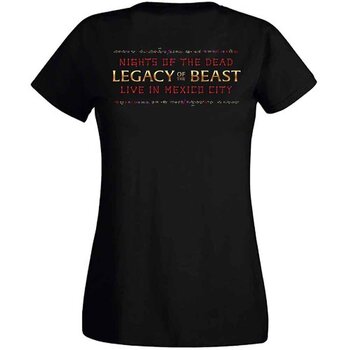 T-shirt Iron Maiden Legacy of the Beast Live Album Skulls (Back Print) Black M Feminino T-shirt - 2