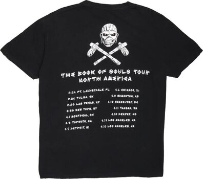 T-Shirt Iron Maiden The Book of Souls European Tour V.1 (Back Print) Black 2XL T-Shirt - 2