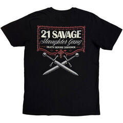 T-Shirt 21 Savage Death Before Dishonor Daggers (Back Print) Black M T-Shirt - 1