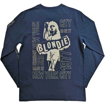 T-shirt Blondie NYC '77 (Back & Sleeve Print) Denim Blue 2XL T-shirt - 2