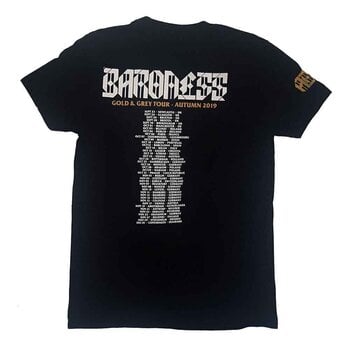 T-Shirt Baroness Gold & Grey Date back (Back Print & Ex-Tour) Black M T-Shirt - 2