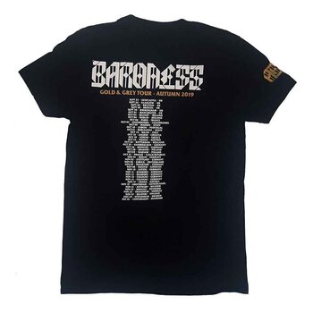 T-Shirt Baroness Gold & Grey Date back (Back Print & Ex-Tour) Black L T-Shirt - 2