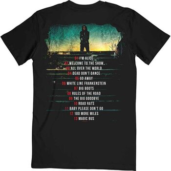T-shirt Alice Cooper Road Cover Tracklist (Back Print) Black XL T-shirt - 2