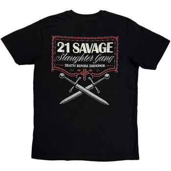 T-Shirt 21 Savage Death Before Dishonor Daggers (Back Print) Black 2XL T-Shirt - 2