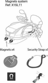 Motocyklowa siatka / linka Shad Magnet Pad 4pcs + Security Strap - 3