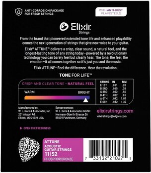 Cordes de guitares acoustiques Elixir 21027 ATTUNE 11-52 Cordes de guitares acoustiques - 3