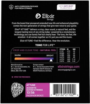 Cordes de guitares acoustiques Elixir 21102 ATTUNE 13-56 Cordes de guitares acoustiques - 3