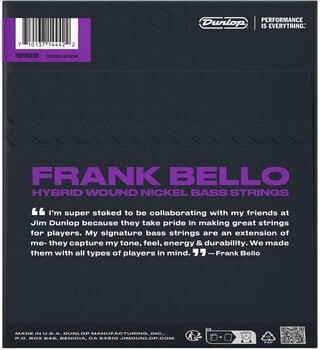 Struny do gitary basowej Dunlop FBHYN45105 Frank Bello Hybrid Wound Nickel Struny do gitary basowej - 2