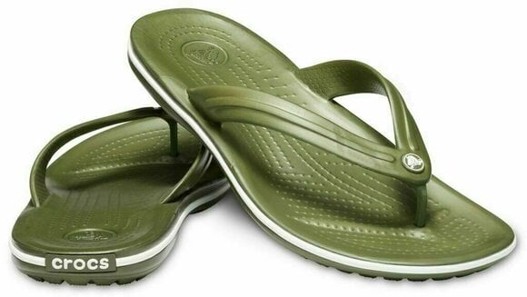 Unisex Schuhe Crocs Crocband Flip Army Green/White 42-43 - 7
