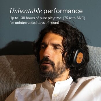 Cuffie Wireless On-ear House of Marley Positive Vibration Rebel ANC Signature Black Cuffie Wireless On-ear - 7