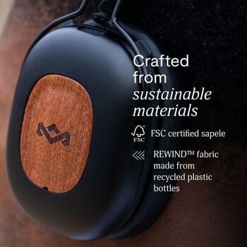 Cuffie Wireless On-ear House of Marley Positive Vibration Rebel ANC Signature Black Cuffie Wireless On-ear - 9