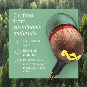 Auricolari In-Ear House of Marley Smile Jamaica USB-C Rasta Auricolari In-Ear - 4