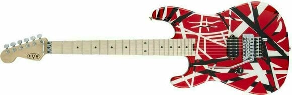 Electric guitar EVH Striped Series MN Red Black and White Stripes - 2
