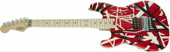 Electric guitar EVH Striped Series MN Red Black and White Stripes - 4
