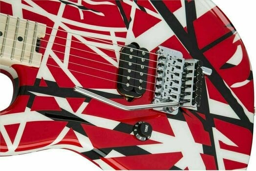 Electric guitar EVH Striped Series MN Red Black and White Stripes - 5